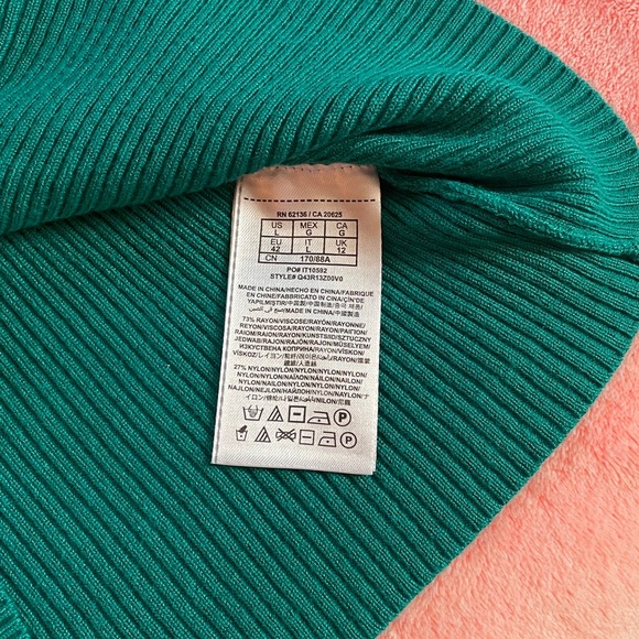 Sweater/Top, GUESS Turquoise Zip-Up GUESS Logo in crystals. 
Dressy lil Sweater - Picture 9 of 15